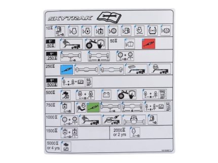 DECAL,MAINTENANCE CHART