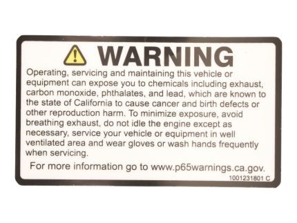 DECAL,WARNING PROP 65