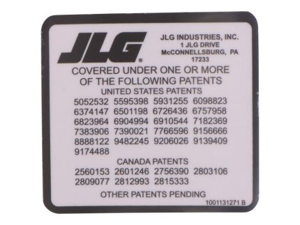 DECAL,PATENT, TELEHANDLERS
