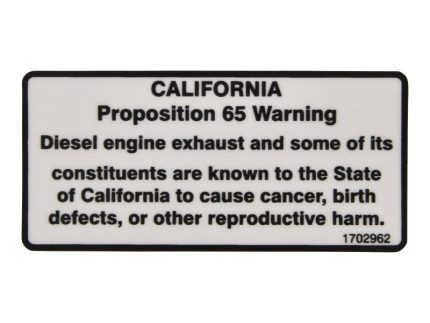 DECAL, WARNING PROP 65/DSL